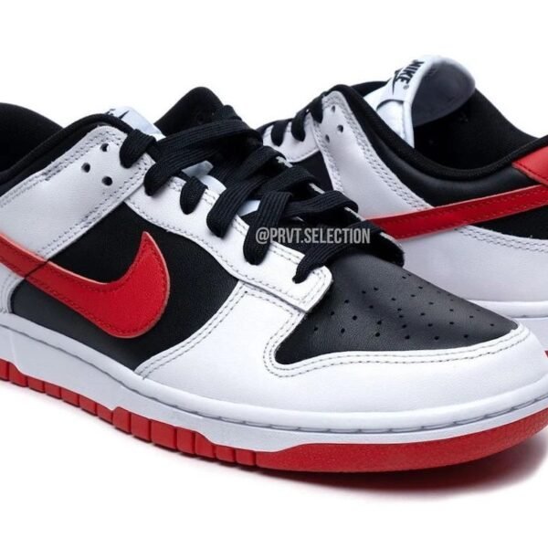 Nike Dunk Low Reverse Panda Red Swoosh